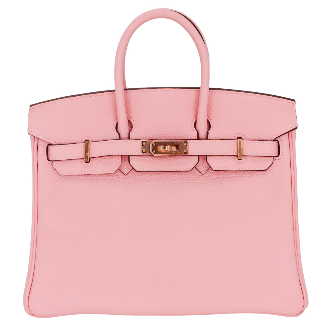 Hermès 25cm Birkin HSS Rose Sakura Clemence Leather Rose Gold Hardware