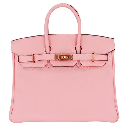 Hermès 25cm Birkin HSS Rose Sakura Clemence Leather Rose Gold Hardware