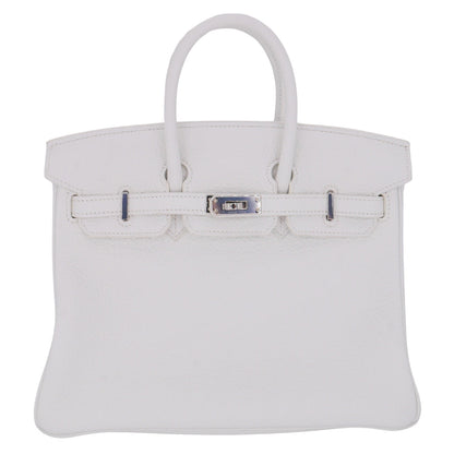 Hermès 25cm Birkin HSS White Clemence Leather Palladium Hardware