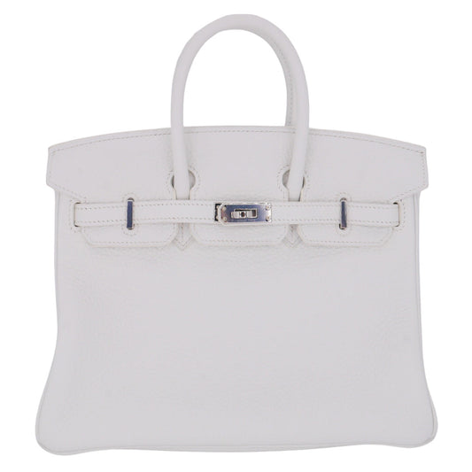 Hermès 25cm Birkin HSS White Clemence Leather Palladium Hardware