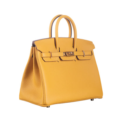 Hermès 25cm Birkin Jaune Ambre Togo Leather Gold Hardware