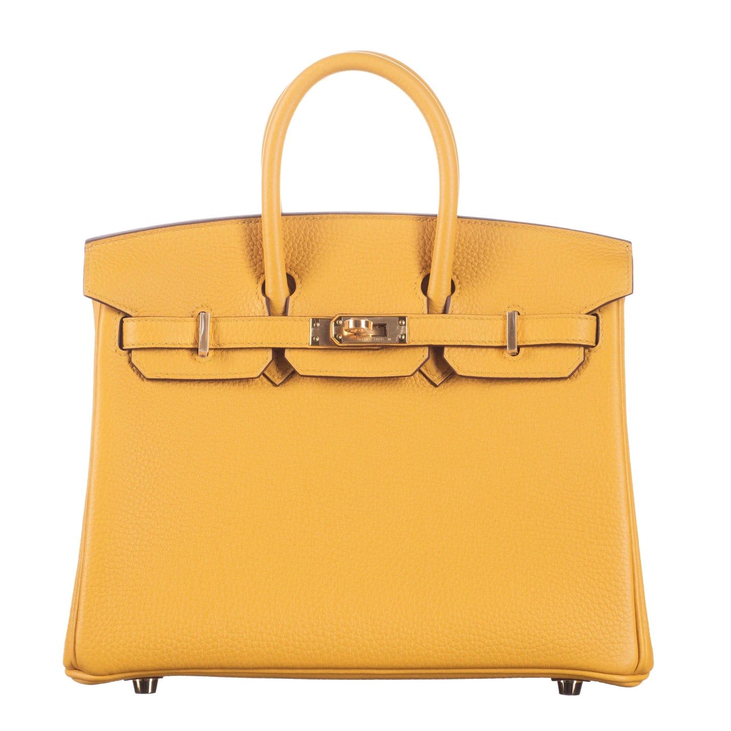 Hermès 25cm Birkin Jaune Ambre Togo Leather Gold Hardware
