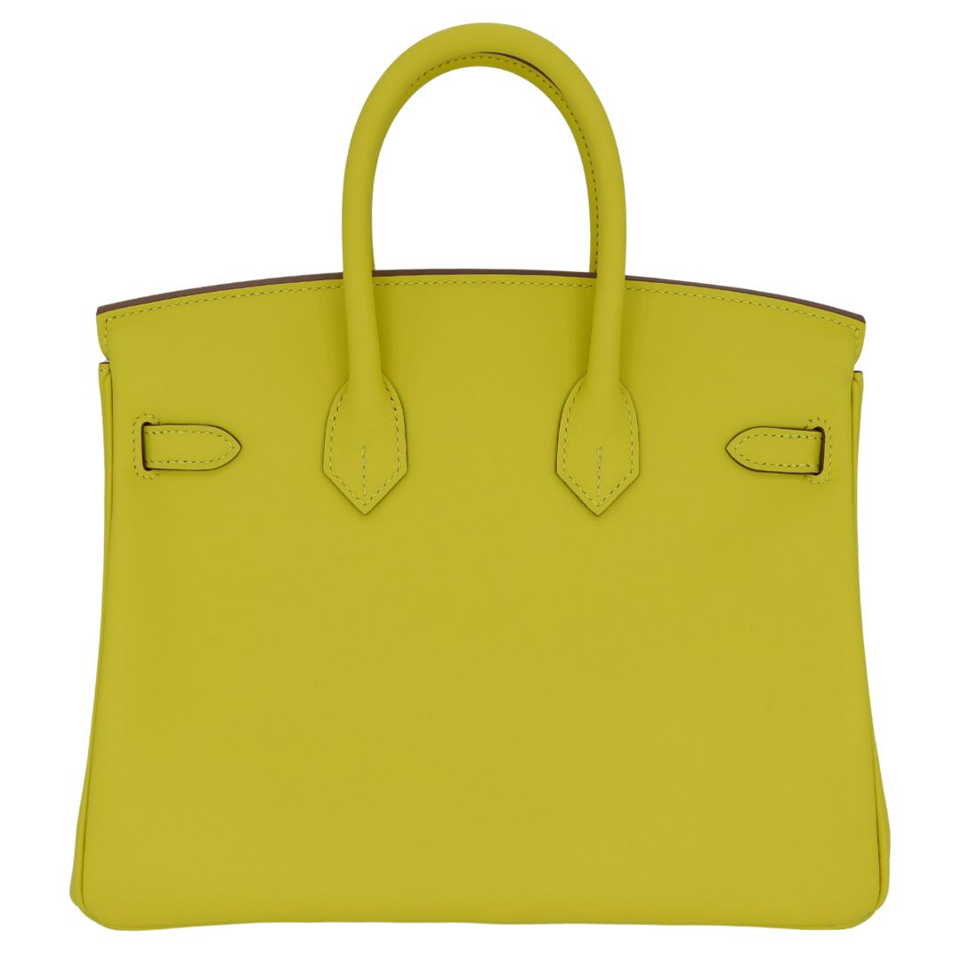 Hermès 25cm Birkin Lime Swift Leather Palladium Hardware