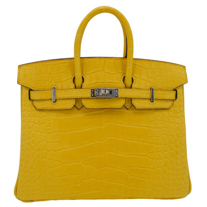 Hermès 25cm Birkin Mimosa Matte Alligator Palladium Hardware