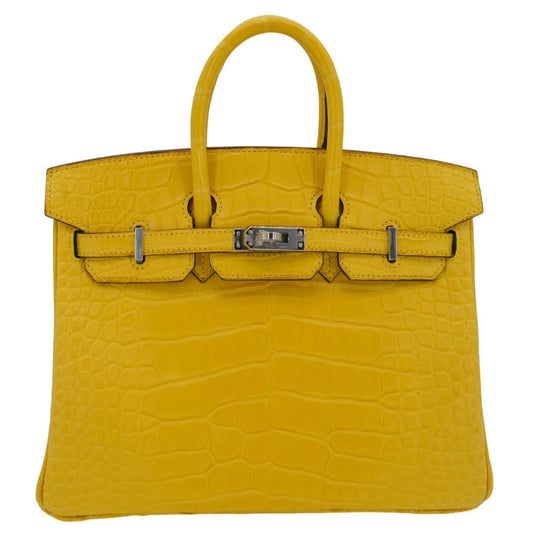 Hermès 25cm Birkin Mimosa Matte Alligator Palladium Hardware