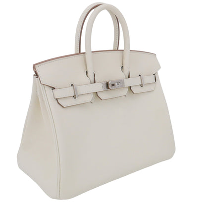 Hermès 25cm Birkin Mushroom Swift Leather Palladium Hardware