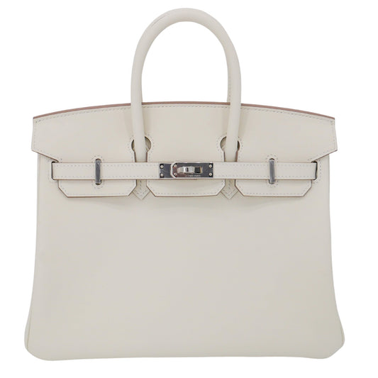 Hermès 25cm Birkin Mushroom Swift Leather Palladium Hardware