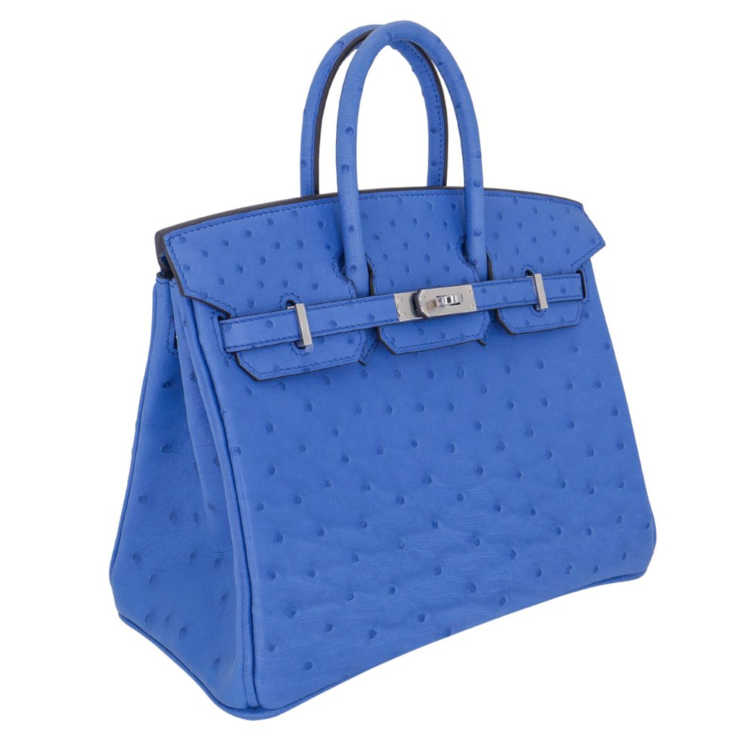 Hermès 25cm Birkin Mykonos Ostrich Palladium Hardware