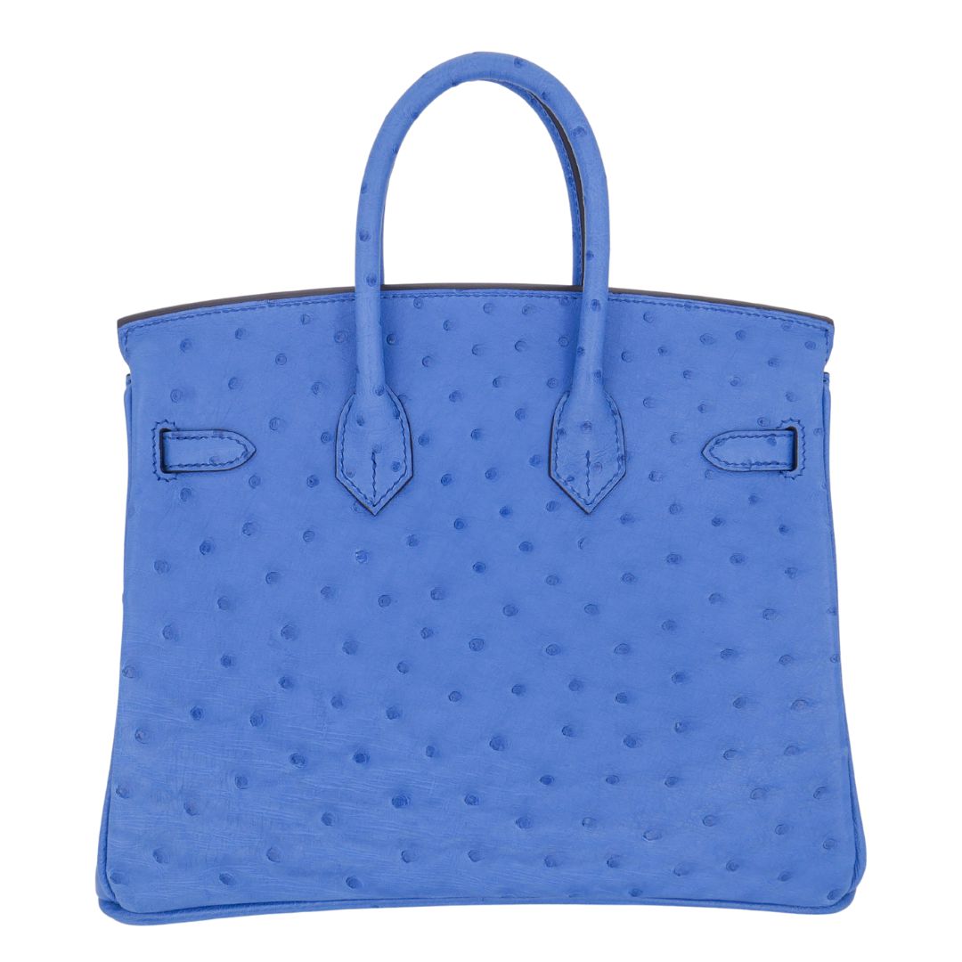 Hermès 25cm Birkin Mykonos Ostrich Palladium Hardware