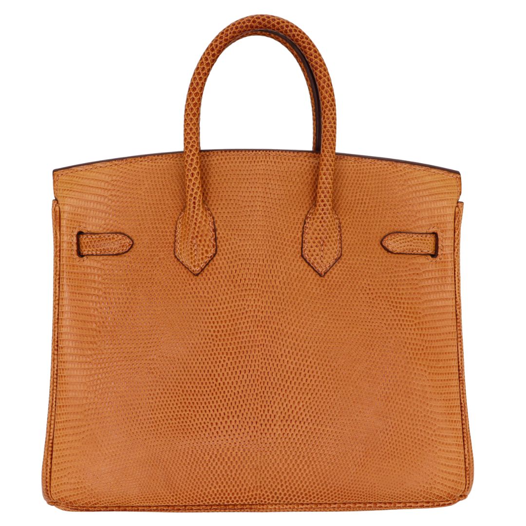 Hermès 25cm Birkin Natural Lizard Palladium Hardware