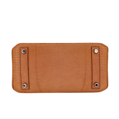 Hermès 25cm Birkin Natural Lizard Palladium Hardware