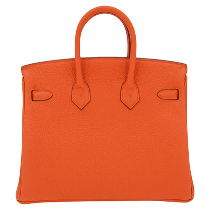Hermès 25cm Birkin Orange Togo Leather Gold Hardware