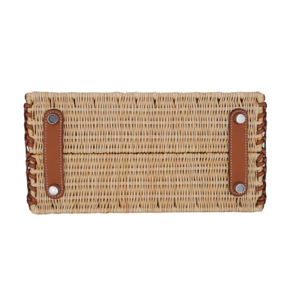 Hermès 25cm Birkin Picnic Gold Swift Leather/Osier Wicker Palladium Hardware