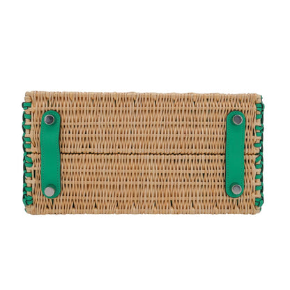 Hermès 25cm Birkin Picnic Menthe Swift Leather/Osier Wicker Palladium Hardware