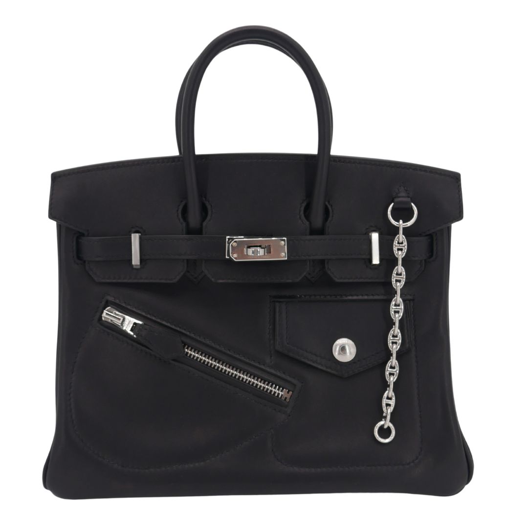 Hermès 25cm Birkin Rock Black Volupto Leather Palladium Hardware