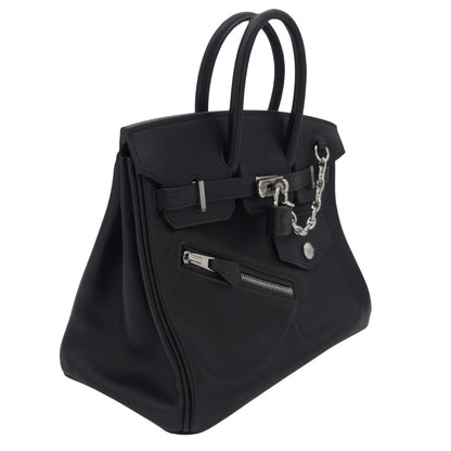 Hermès 25cm Birkin Rock Black Volupto Leather Palladium Hardware