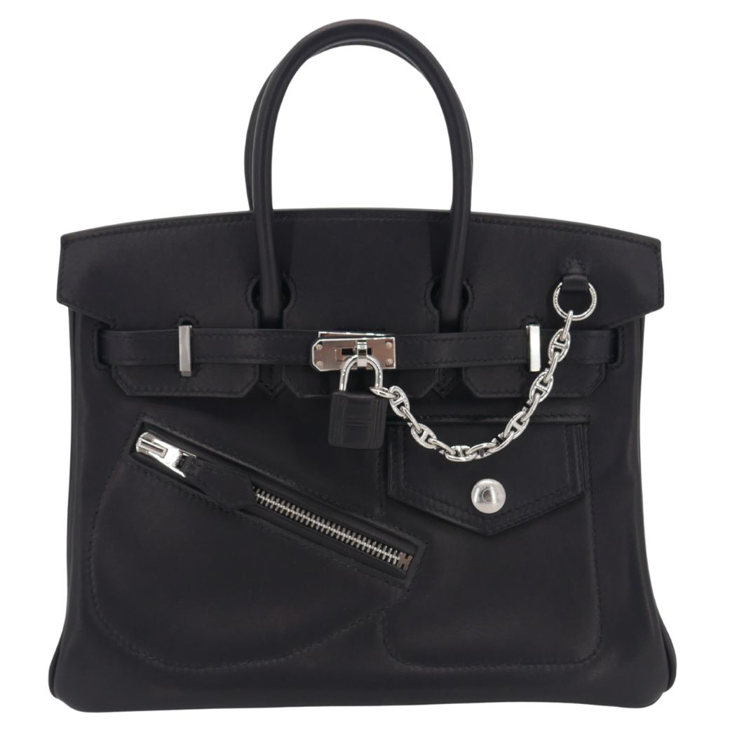 Hermès 25cm Birkin Rock Black Volupto Leather Palladium Hardware