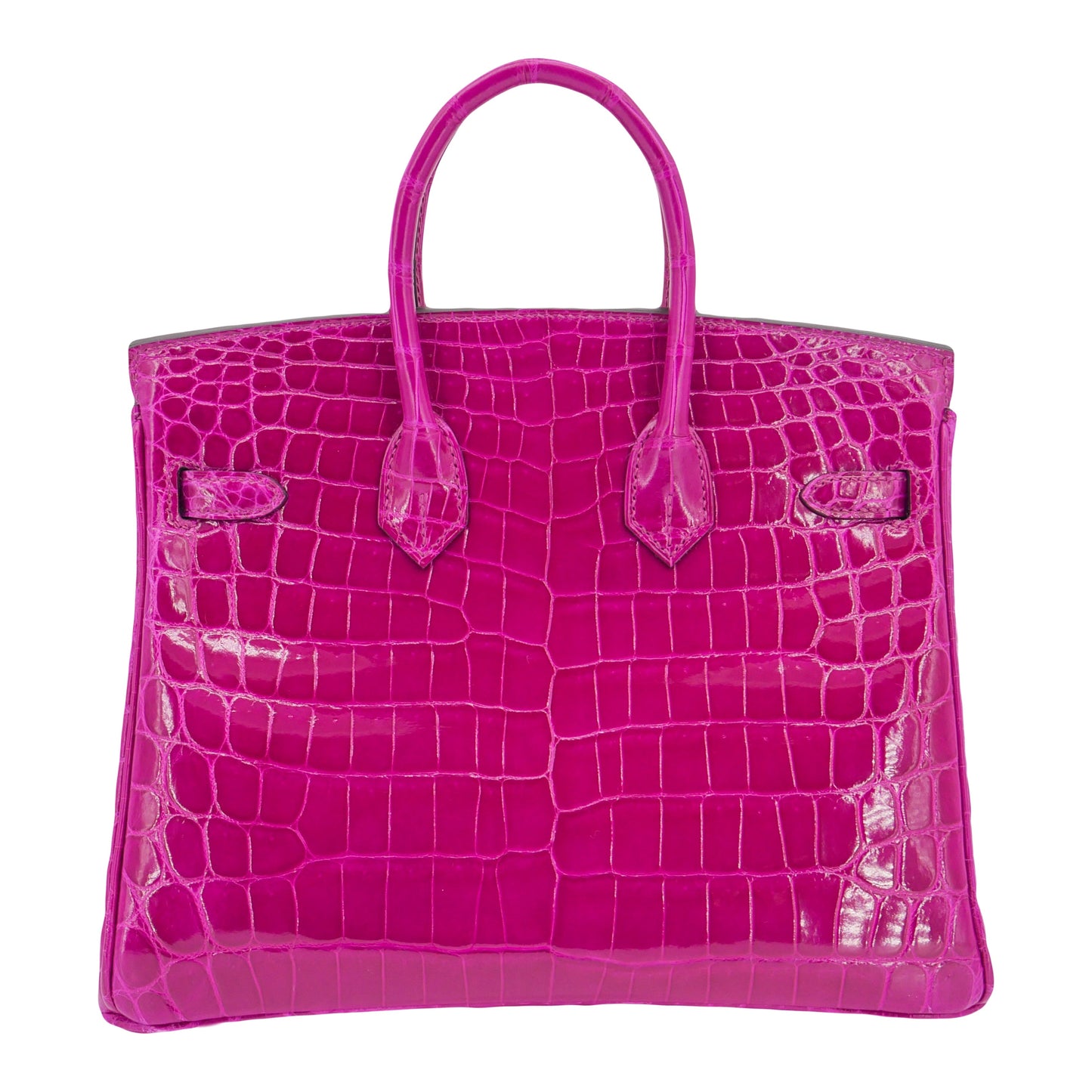 Hermès 25cm Birkin Rose Pourpre Shiny Niloticus Crocodile Palladium Hardware