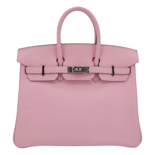 Hermès 25cm Birkin Rose Sakura Swift Leather Palladium Hardware