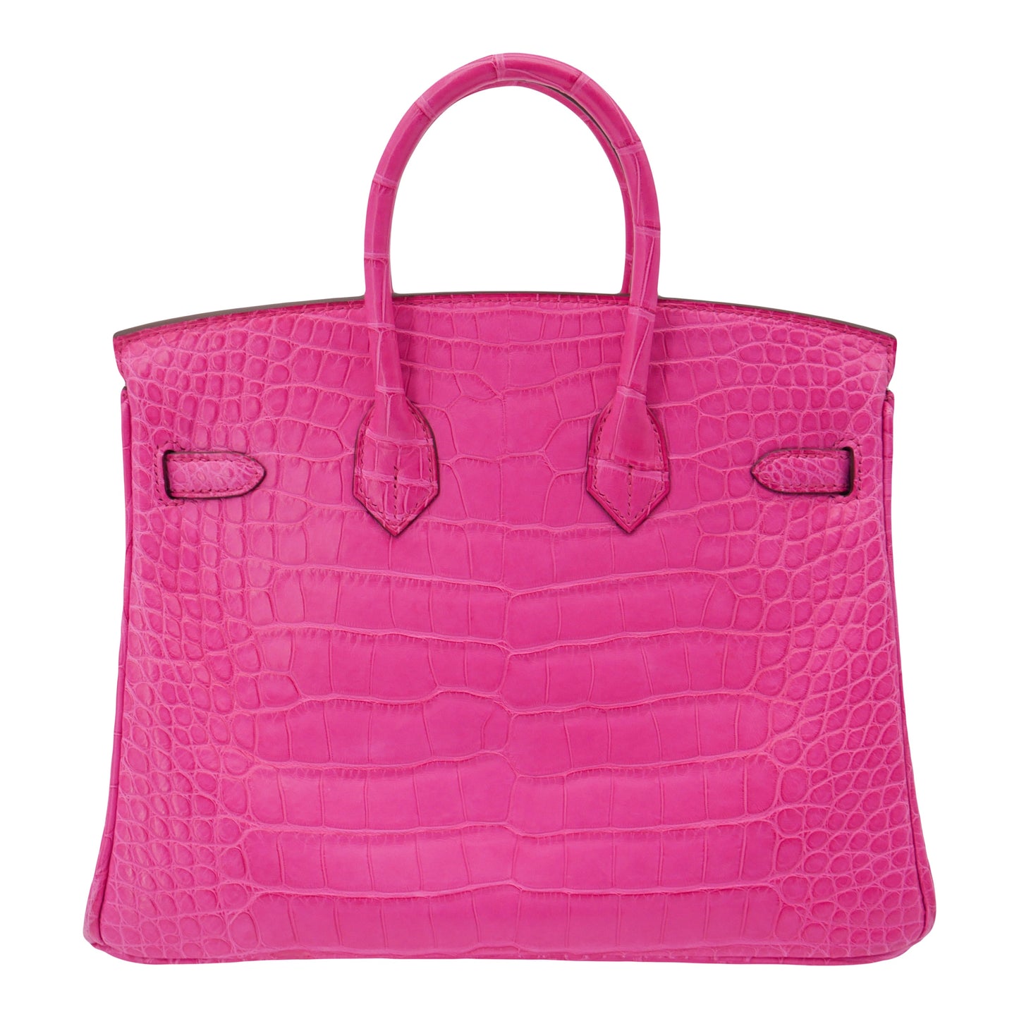 Hermès 25cm Birkin Rose Shocking Matte Alligator Palladium Hardware