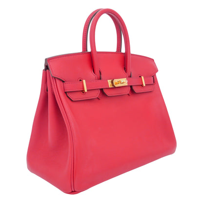 Hermès 25cm Birkin Rouge Piment Swift Leather Gold Hardware