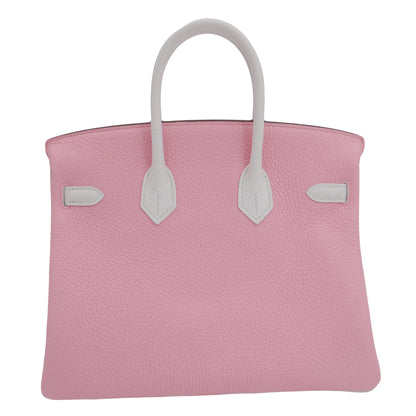 Hermès 25cm Birkin Sakura/White Clemence Leather Gold Hardware
