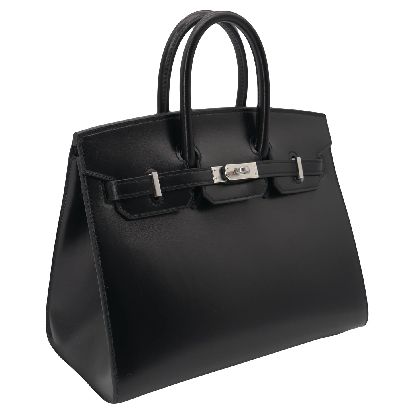 Hermès 25cm Birkin Sellier Black Box Calf Leather Palladium Hardware