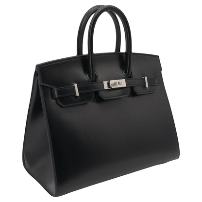 Hermès 25cm Birkin Sellier Black Box Calf Leather Palladium Hardware