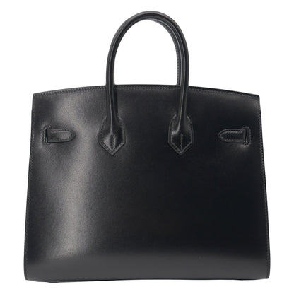 Hermès 25cm Birkin Sellier Black Box Calf Leather Palladium Hardware