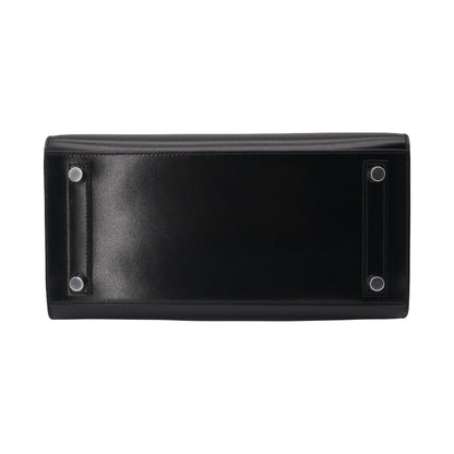 Hermès 25cm Birkin Sellier Black Box Calf Leather Palladium Hardware