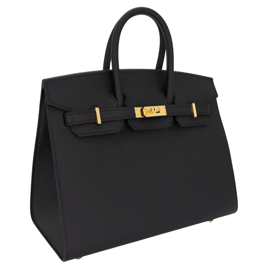 Hermès 25cm Birkin Sellier Black Epsom Leather Gold Hardware