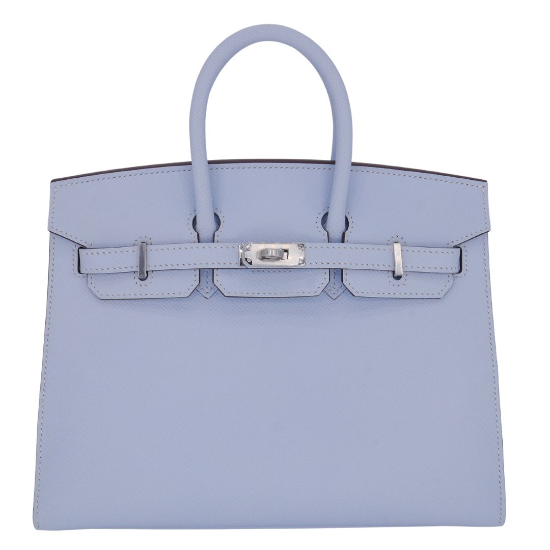 Hermès 25cm Birkin Sellier Bleu Brume Epsom Leather Palladium Hardware