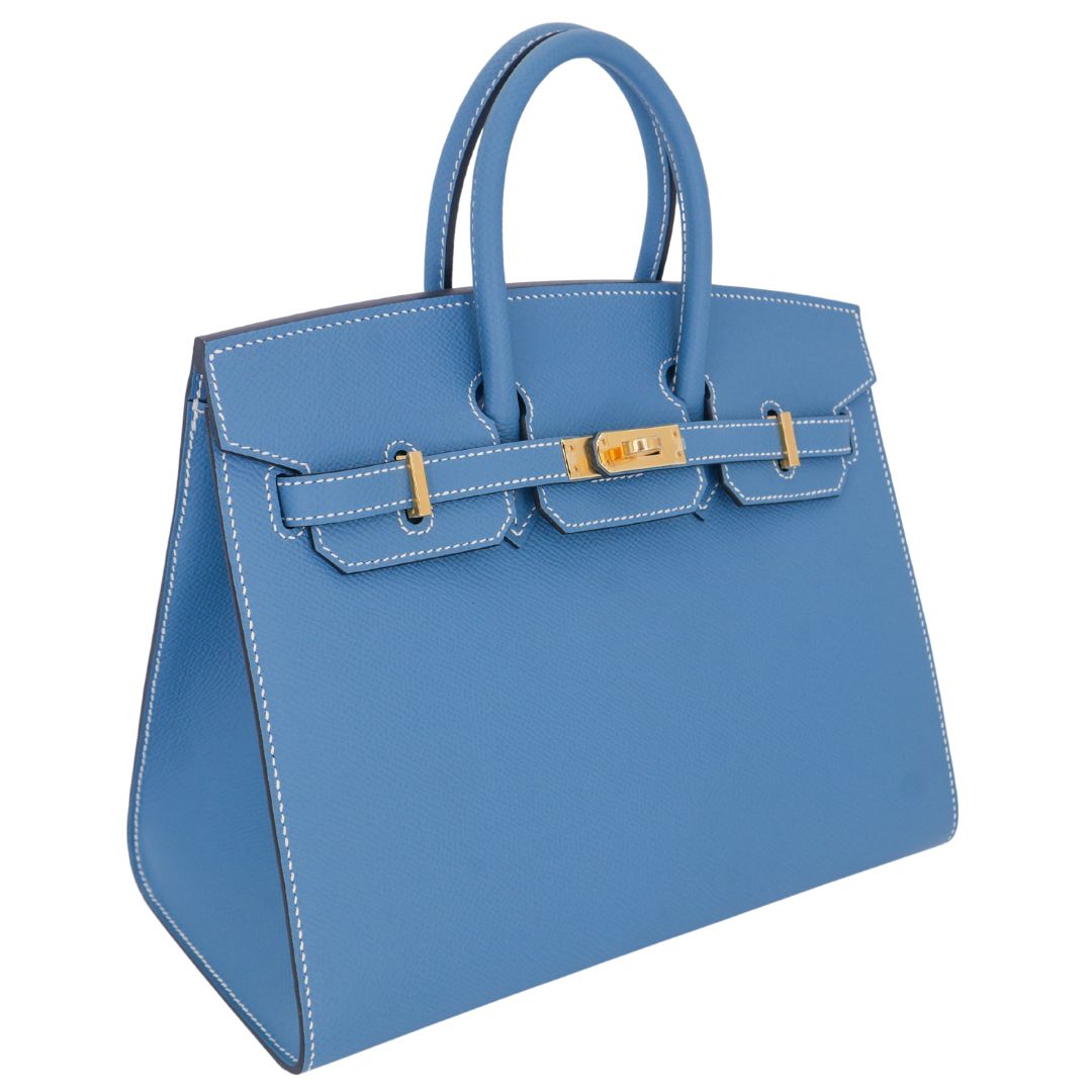 Hermès 25cm Birkin Sellier Bleu Jean Epsom Leather Gold Hardware
