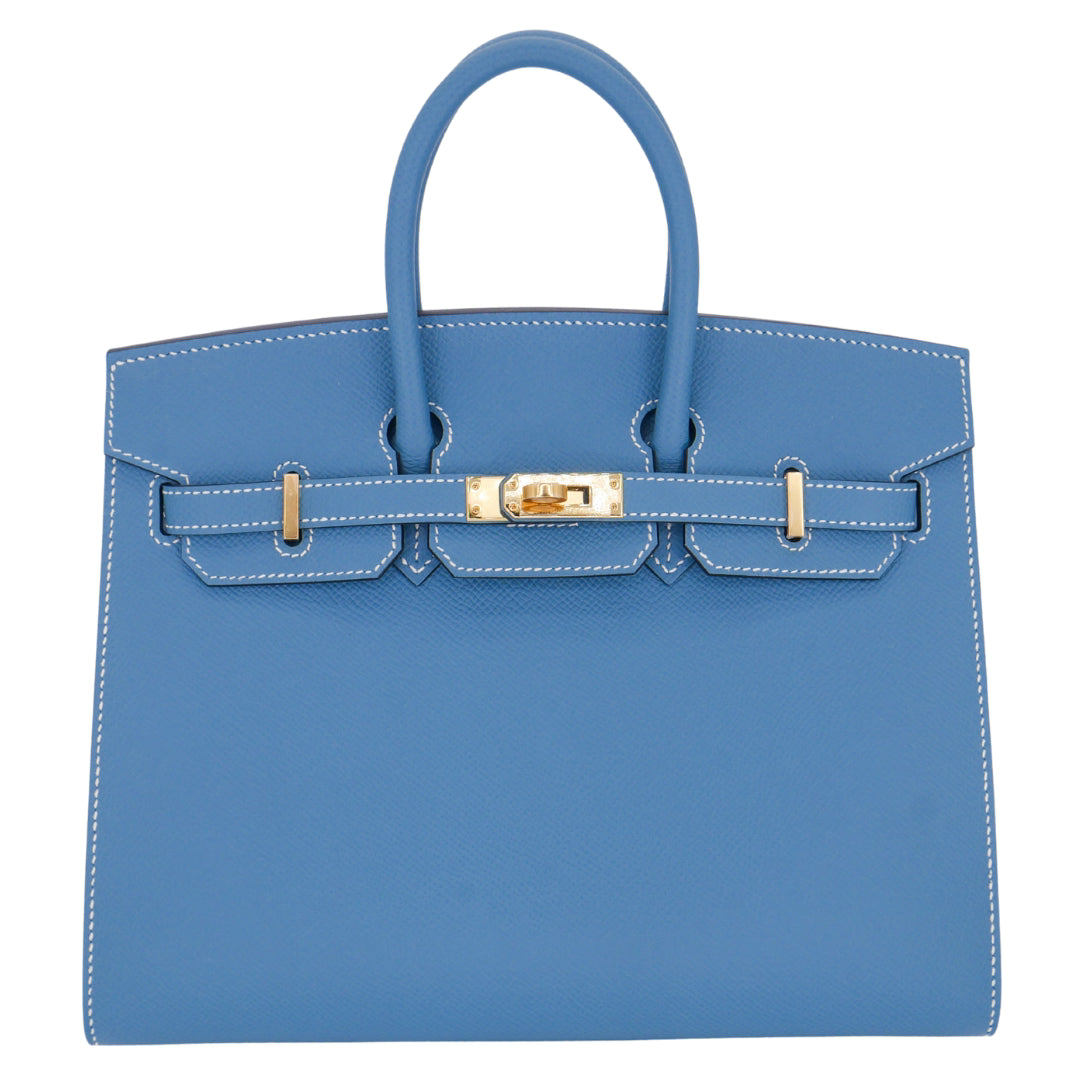 Hermès 25cm Birkin Sellier Bleu Jean Epsom Leather Gold Hardware