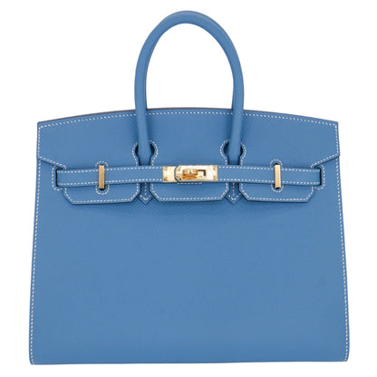 Hermès 25cm Birkin Sellier Bleu Jean Epsom Leather Gold Hardware