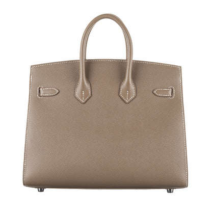 Hermès 25cm Birkin Sellier Etoupe Epsom Leather Palladium Hardware