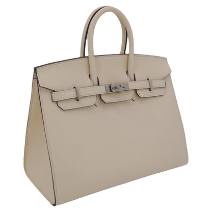 Hermès 25cm Birkin Sellier Nata Epsom Leather Palladium Hardware