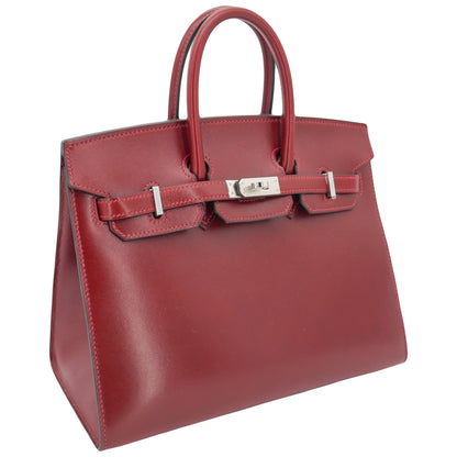 Hermès 25cm Birkin Sellier Rouge H Box Calf Leather Palladium Hardware
