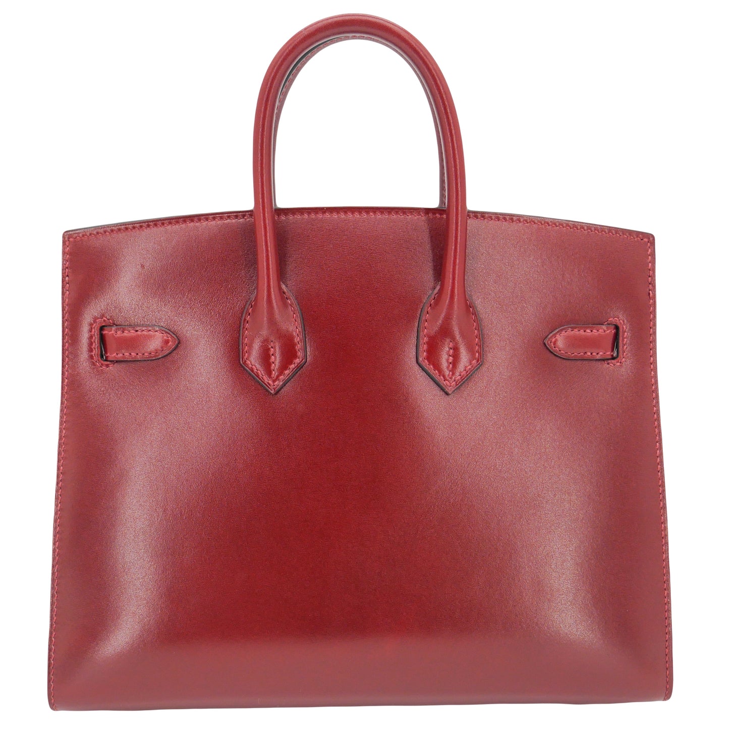 Hermès 25cm Birkin Sellier Rouge H Box Calf Leather Palladium Hardware