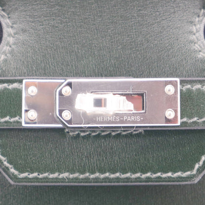 Hermès 25cm Birkin Sellier Vert Fonce Box Calf Palladium Hardware