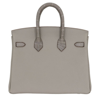 Hermès 25cm Birkin Touch Gris Perle Matte Alligator/Togo Leather Gold Hardware