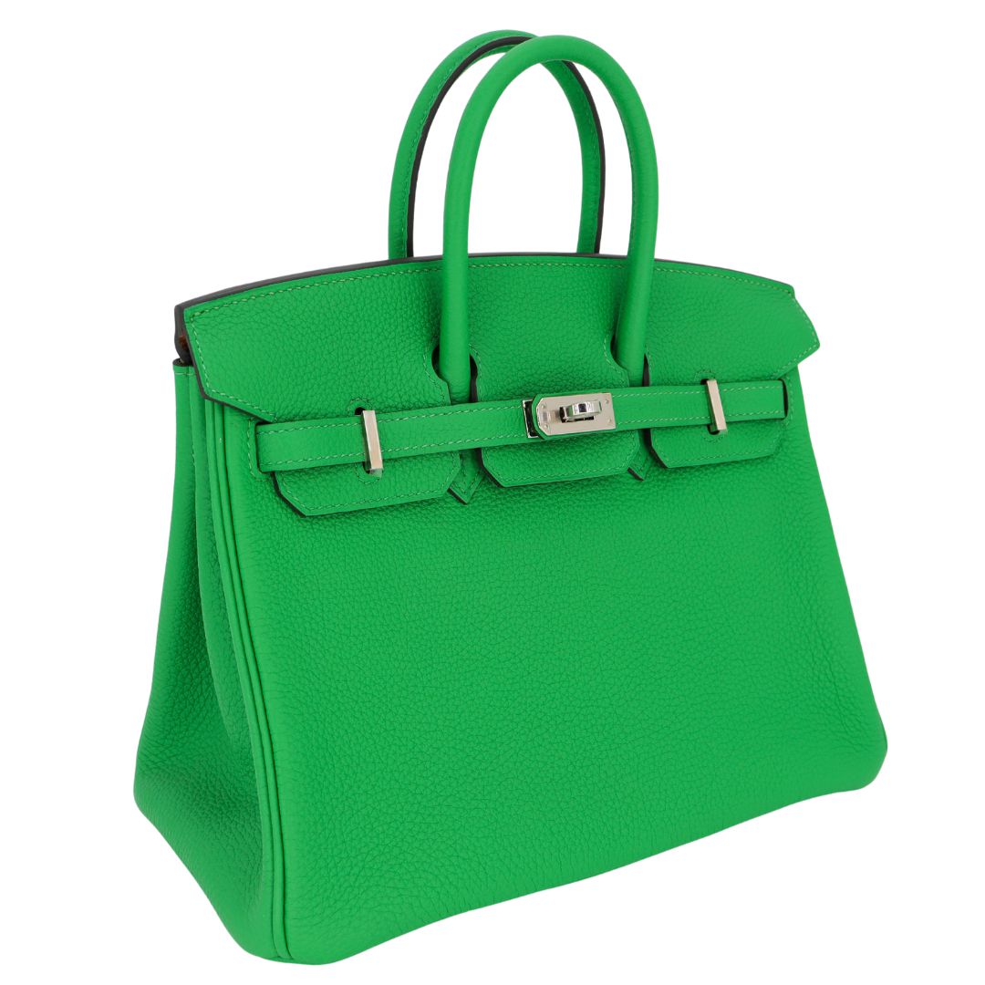 Hermès 25cm Birkin Verso Bambou Togo Leather Palladium Hardware
