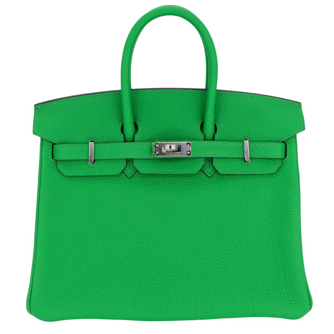 Hermès 25cm Birkin Verso Bambou Togo Leather Palladium Hardware
