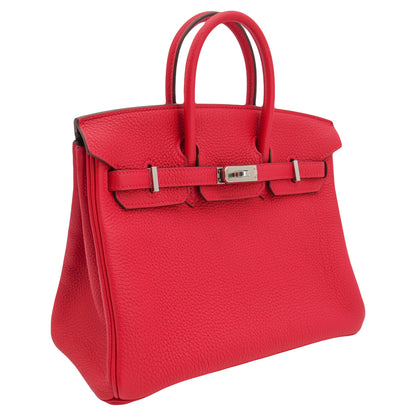 Hermès 25cm Birkin Verso Rouge Casaque Togo Leather Palladium Hardware