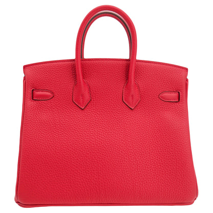 Hermès 25cm Birkin Verso Rouge Casaque Togo Leather Palladium Hardware