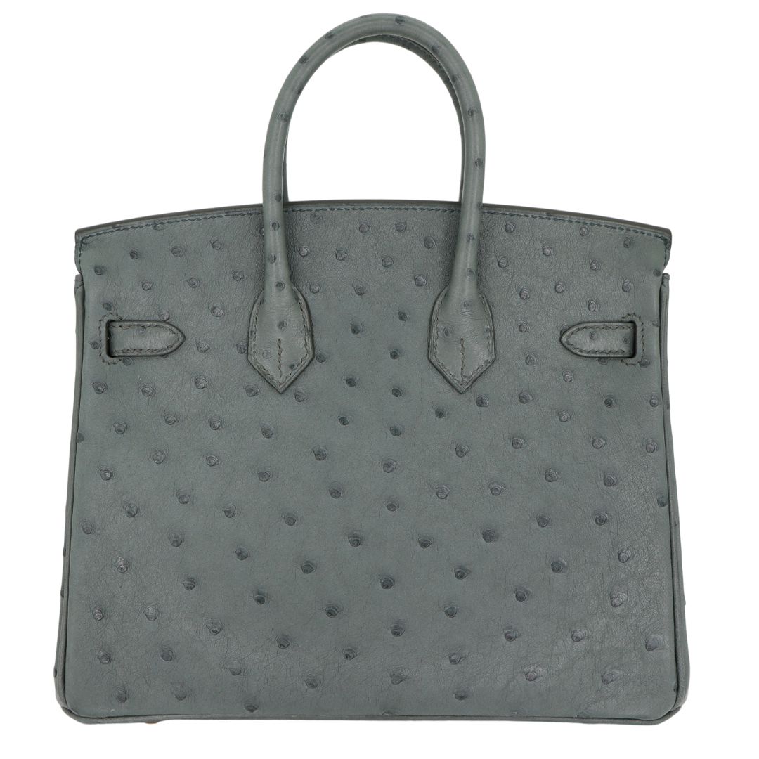 Hermès 25cm Birkin Vert Amande Ostrich Gold Hardware