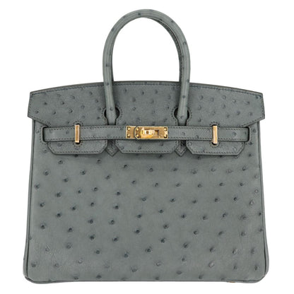 Hermès 25cm Birkin Vert Amande Ostrich Gold Hardware