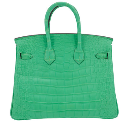 Hermès 25cm Birkin Vert Comics Matte Alligator Palladium Hardware