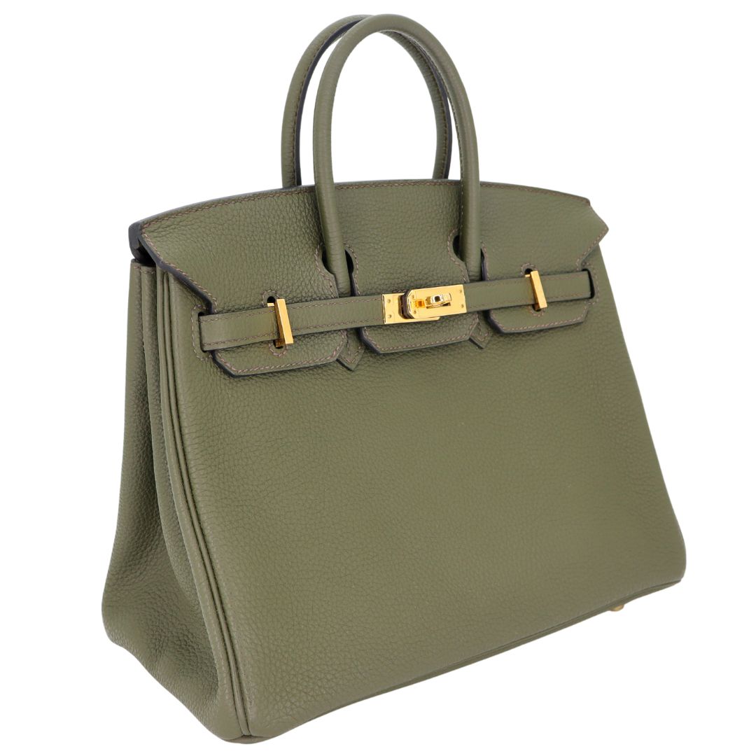 Hermès 25cm Birkin Vert Olive Togo Leather Gold Hardware