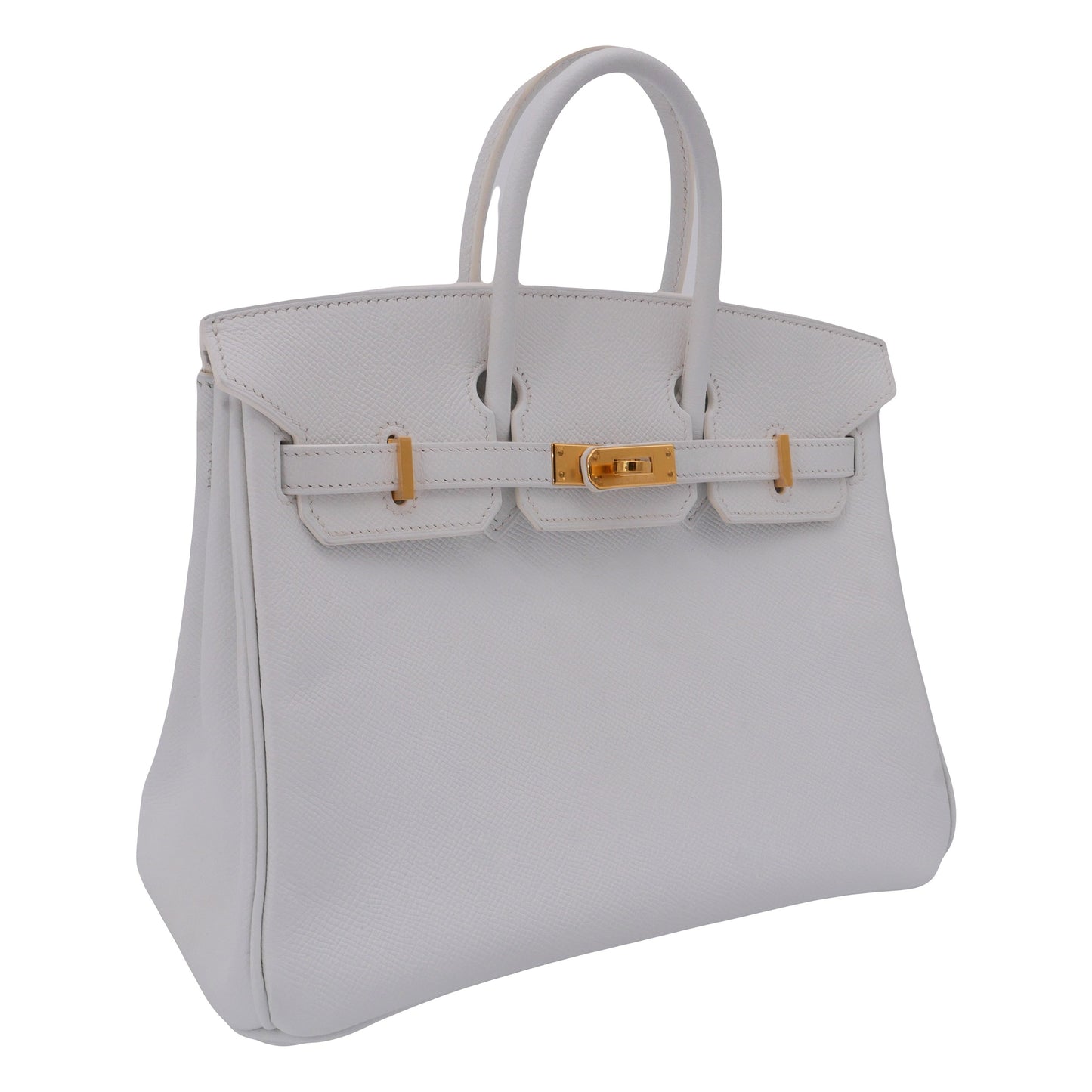Hermès 25cm Birkin White Epsom Leather Gold Hardware